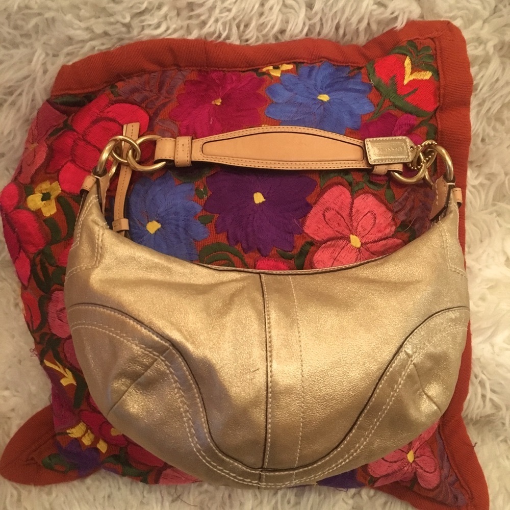 Coach metallic gold Satchel!